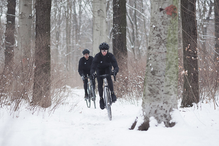 Biking in the snow