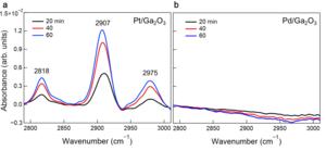 Operando infrared absorption spectra