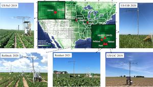 Field sites of our long-term ground measurements and some examples of field setups of FluoSpec2 systems.