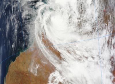 NASA's MODIS Image of Laurence Hugging the Australian Coast
