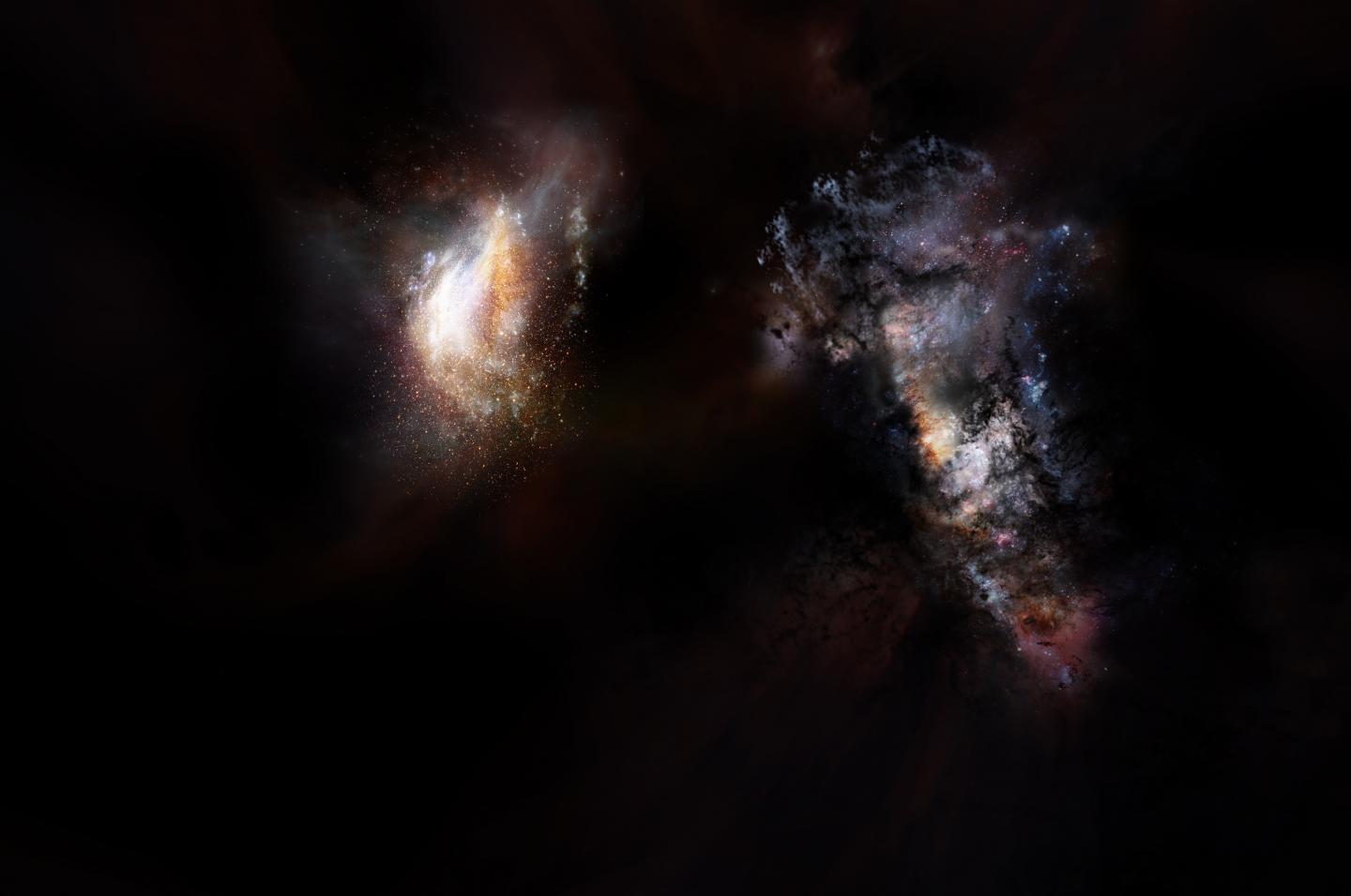 Artist Impression Distant Galaxies