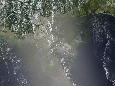 NASA Visible Image of Gulf Oil Slick -- June 10