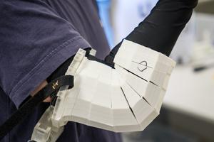 Close up of the elbow support made using RoboFabric