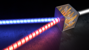 Microlaser emitting two beams