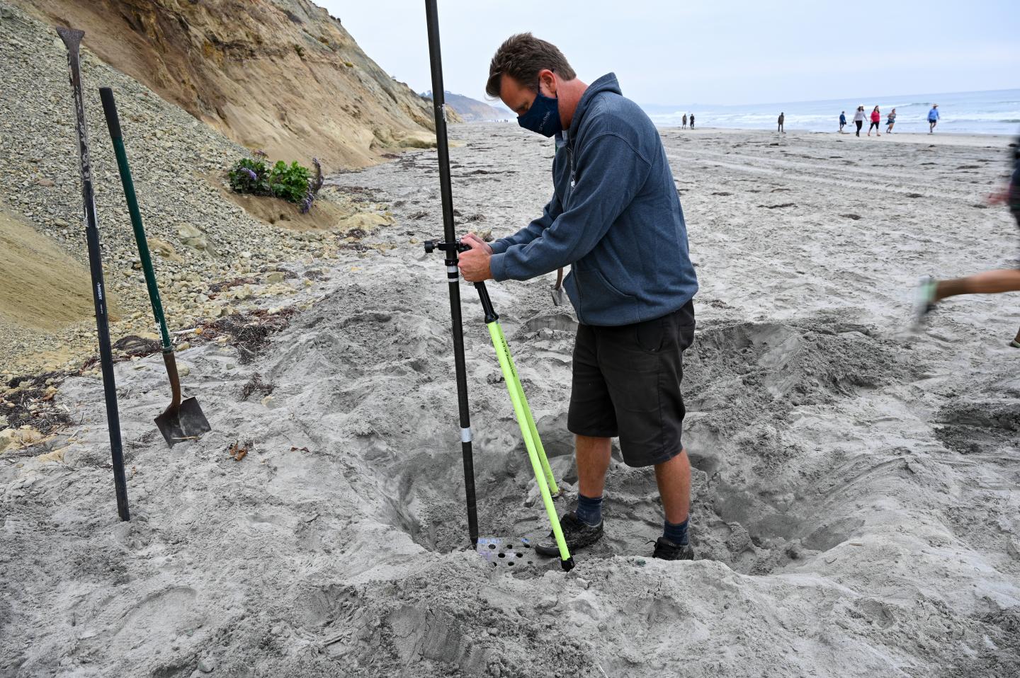 Burying wave-energy sensors