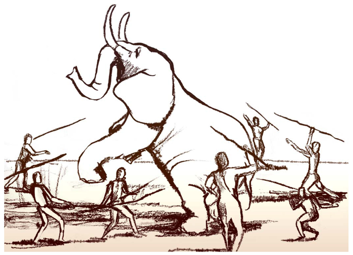 Elephant hunting illustration