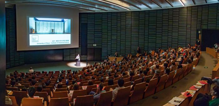 Sputniko! gave a public lecture at the OIST auditorium