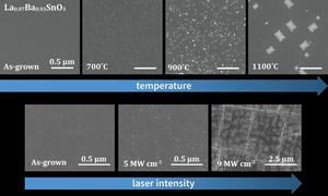 [Fig 3]Surface changes of LBSO thin films before and after heat treatment