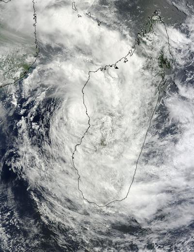 NASA MODIS Image of Cyclone Irina