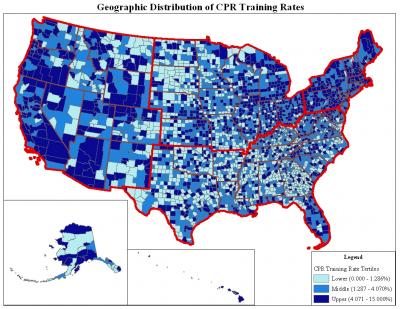 Geographic Distribution of CPR Training Rates