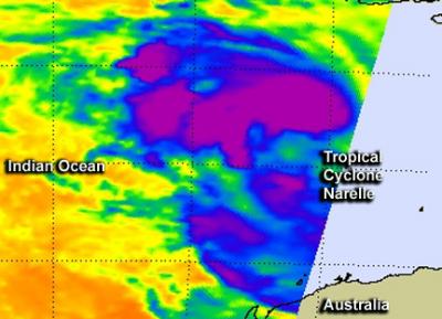 AIRS Data of Cyclone Narelle