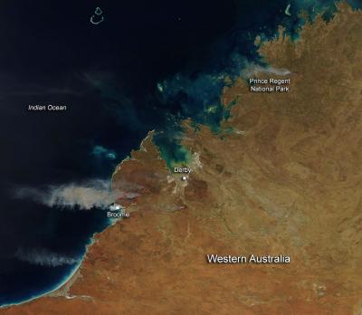 MODIS Image of Fires in Western Australia