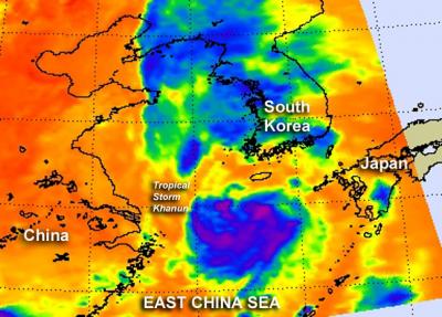 NASA's Aqua Satellite Passed Over Tropical Storm Khanun