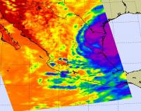 NASA Infrared Image of Alex's Strongest T-storms on June 30