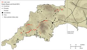 Roman roads identified from the LiDAR scans