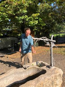 Gabe Bowen collecting water