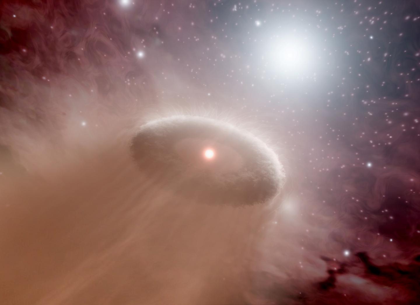 Artist's Impression of An Evaporating Protoplanetary Disc