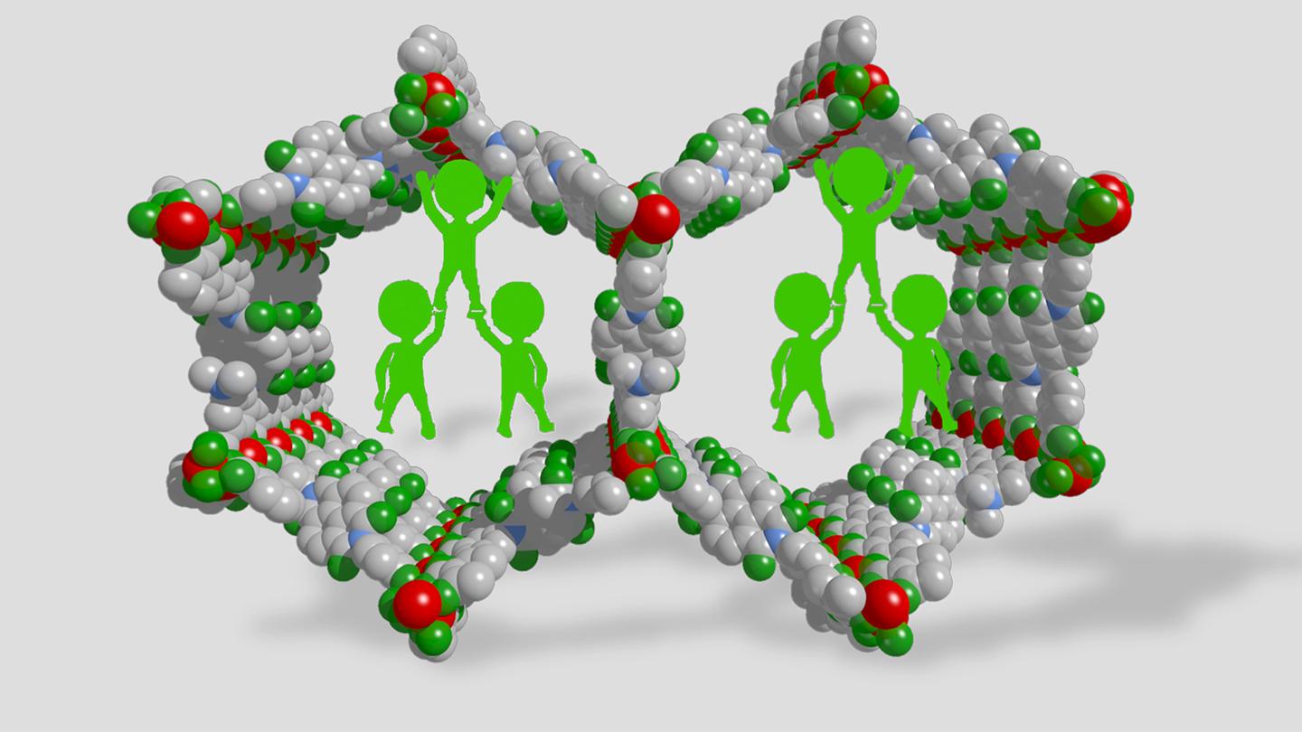 Polymer Braces, Placed inside Large-Pore MOFs, Help to Inhibit the Collapse of the Framework