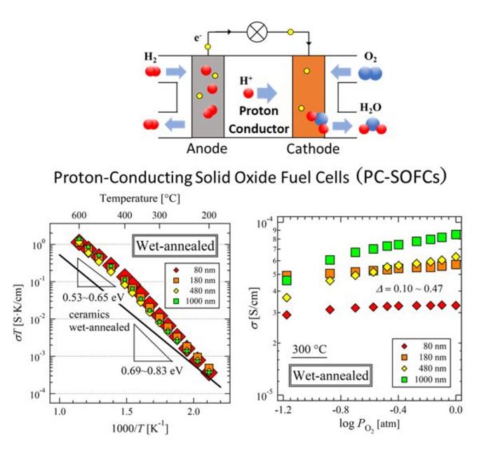 Proton-conducting solid oxide fuel cell (PC-SOFC)
