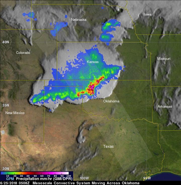 GPM Image of Powerful Storms Over Oklahoma