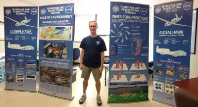 Dr. Scott Braun with NASA's HS3 Mission Posters