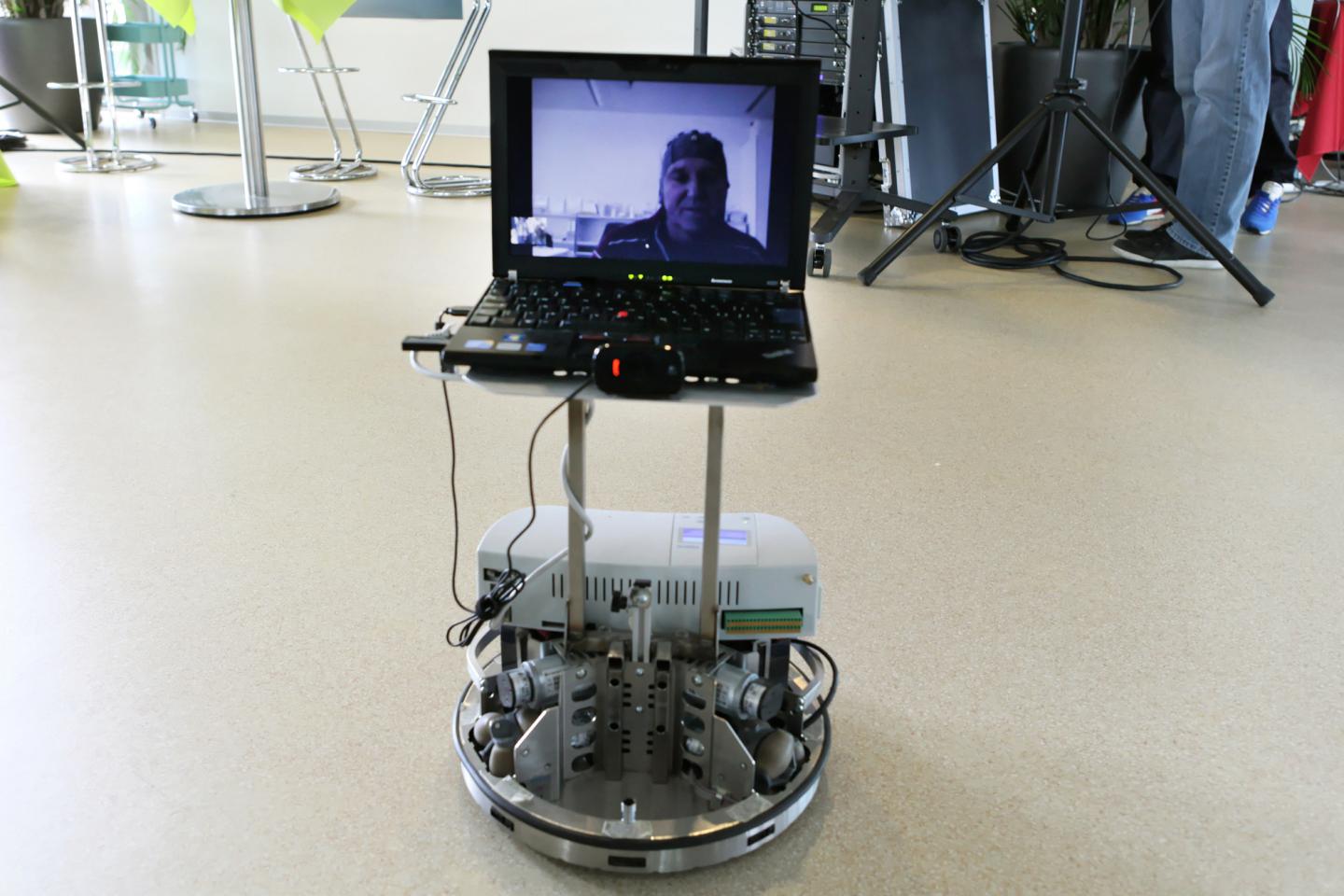 A Disable Patient Controlling a Telepresence Robot from 200 Km Away