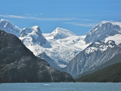 Glaciated Cordillera Darwin in Tierra del Fuego, Chile