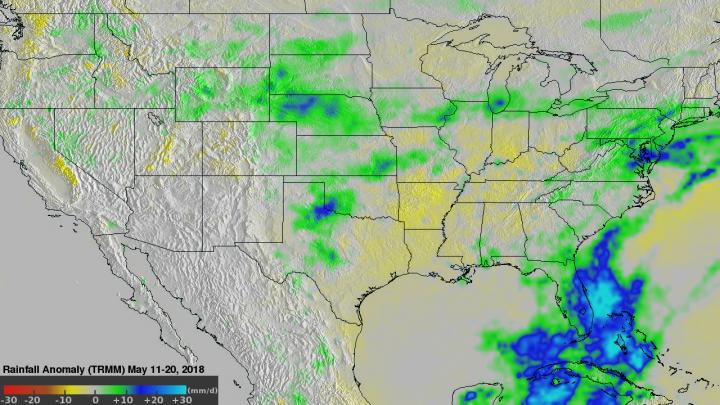 Data for Rainfall over Mid-Atlantic