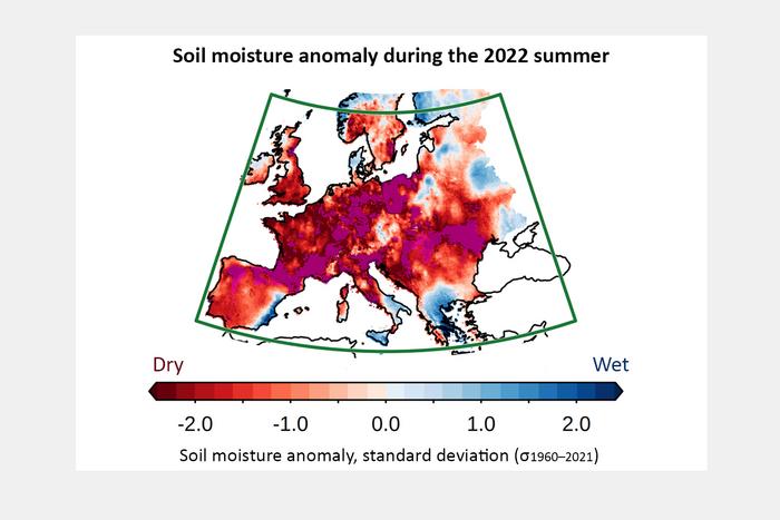 Bodenfeuchte-Anomalie Sommer 2022