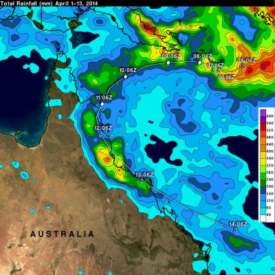 TRMM Rainfall Map of Ita