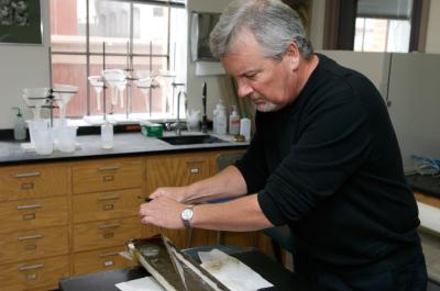 Lowell Stott and Sediment Core
