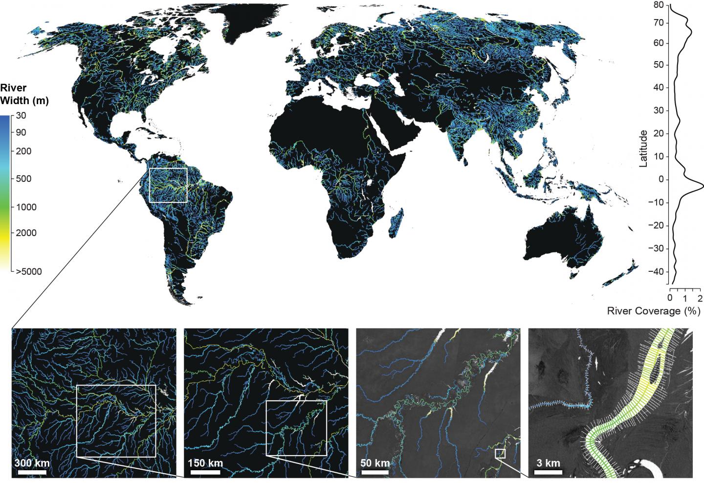 Global River Widths from Landsat Map