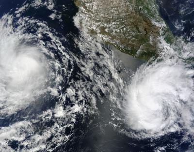 NASA Terra Satellite Catches Blas and Celia