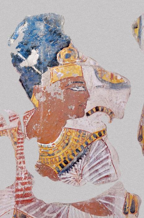 Hidden mysteries in ancient Egyptian paintings from the Theban Necropolis observed by in-situ XRF mapping