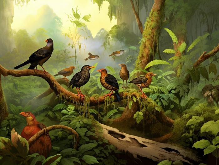 AI image of extinct birds