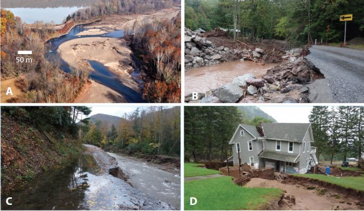 Examples of Erosion and Deposition in North-Central Pennsylvania from Tropical Storm Lee