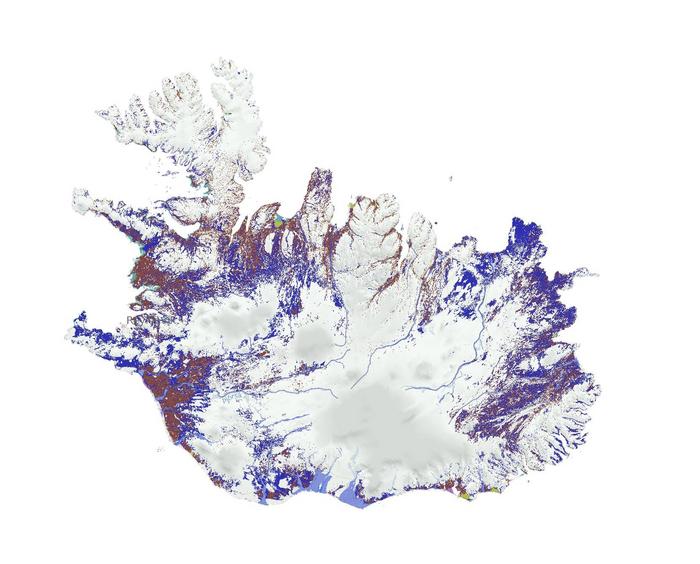 Data on Iceland from the European Wetlands Map