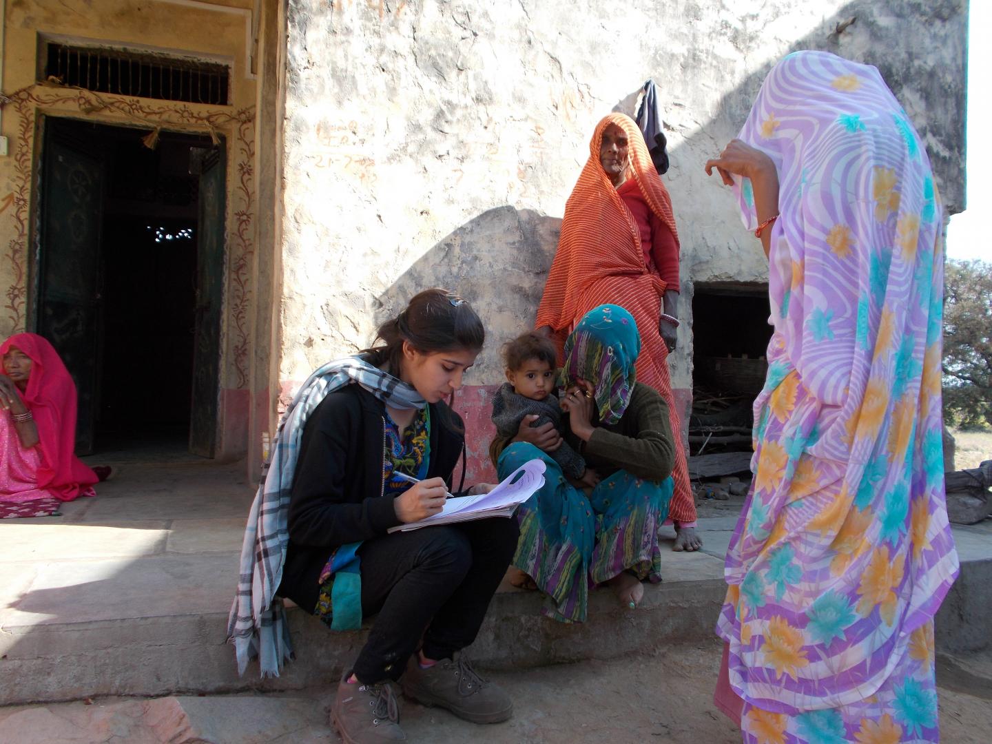 Woman fFlling out Survey