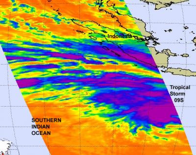 NASA Infrared View of Tropical Storm 09S