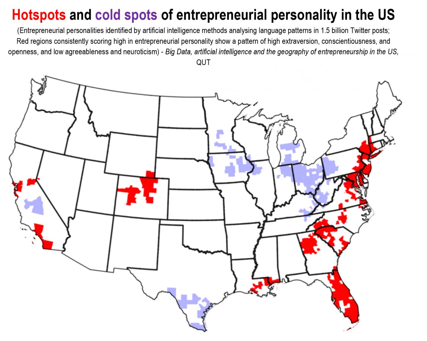 Hotspots and Cold Spots of Entrepreneurial Personalities in the US