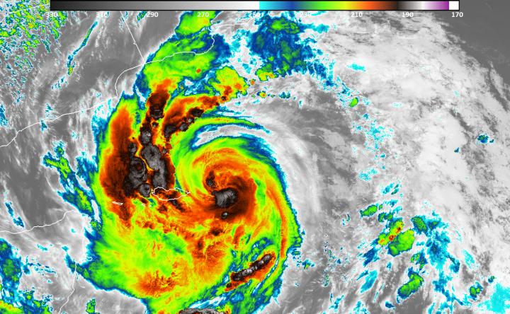 Suomi NPP image of Cloud Top Temps of Mekunu