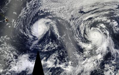 MODIS Image of Iselle and Julio