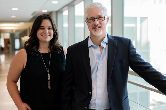 Medical University of South Carolina  postdoctoral fellow Dr. Jessica Jessica Huebschman (left) and Department of Neuroscience Chairman Dr. Christopher Cowan (right()