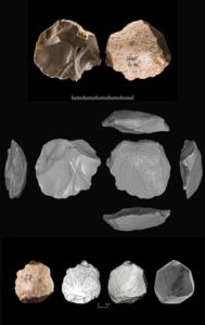 The engraved cortical Levallois core of Manot. High-resolution photograph and 3D model