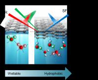Figure 3. Hydrogen bond structure of water molecules at the graphene-water interface observed by VSFG