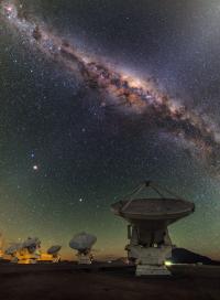 Alma Antennas under the Milky Way