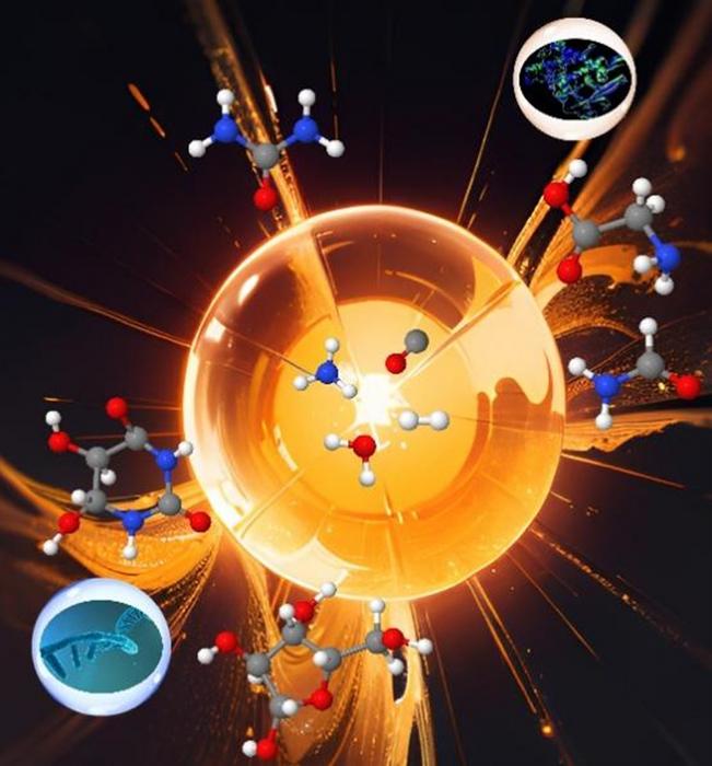 Quantum molecular dynamics simulations uncovered a previously unexplored pathway through which some crucial life-related molecules could be abiotically synthesized from C-H-O-N fluids in deep Earth.