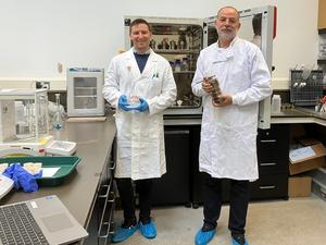 Dr Luca Terribili, lead author, and Dr Juan Diego Rodriguez-Blanco, Principal Investigator