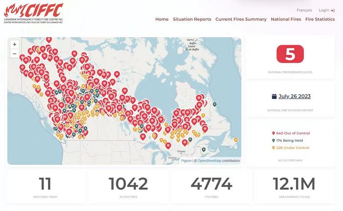 Interactive map on the CIFFC w [IMAGE] | EurekAlert! Science News Releases