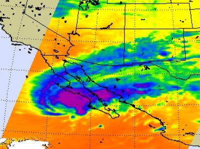 Olaf's Clouds Stream Over Mainland Northwestern Mexico